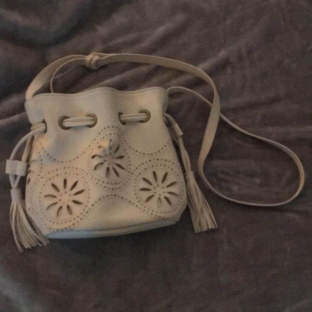 Floral decal cross body purse